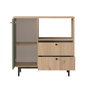 Hanah Home RE1-SY Armario Multiusos Roble y Verde 88x85x35.5cm Mobiliario para el Hogar